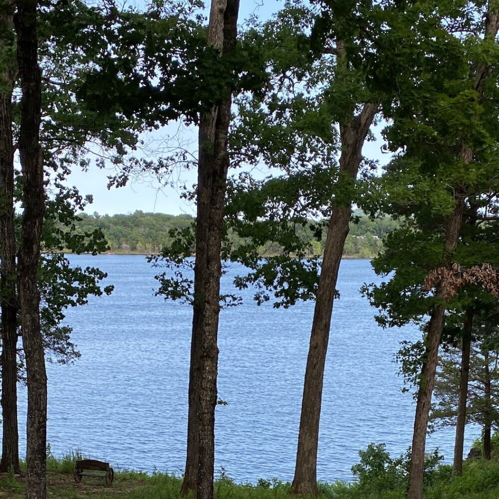 Offshore Striped High Wasted Bikini Bottom in Blue and White